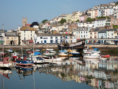 Boats in a harbour in a fishing village in Devon