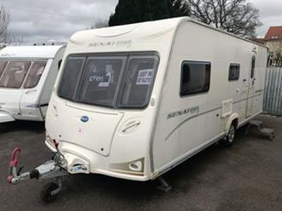 A white family caravan